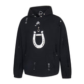 THUG CLUB Horseshoe Distressed Hoodie