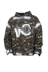 THUG CLUB Camo Spray‑Paint Hoodie