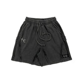 THUG CLUB Raw‑Edge Logo Sweat Shorts