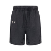 THUG CLUB Washed Metal‑Logo Sweat Shorts