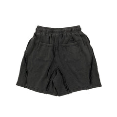 THUG CLUB Raw‑Edge Logo Sweat Shorts