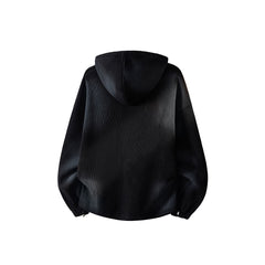 THUG CLUB Waffle‑Knit Rhinestone Hoodie
