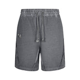 THUG CLUB Vintage‑Wash Metal‑Logo Sweat Shorts