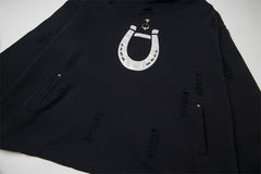 THUG CLUB Horseshoe Distressed Hoodie