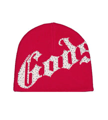 Godspeed Forever OG Logo Studded Beanie Red/White