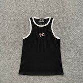 Thug Club American High Street Trendy Brand Summer Retro Contrast Letter Logo Embroidered Sleeveless Tank Top Sweatshirt Fog