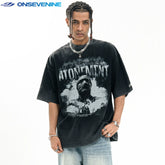 ONSEVENINE "Atonement" Distressed Graphic Tee