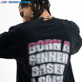 ONSEVENINE Circular Statue Graphic Long-Sleeve Tee