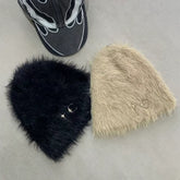 Thugclub Autumn/Winter Metal Star Moon Logo Hairy Knitted Plush Cold Hat 24FW