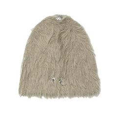 Thugclub Autumn/Winter Metal Star Moon Logo Hairy Knitted Plush Cold Hat 24FW
