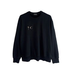 THUG CLUB Metal‑Logo Crewneck Sweatshirt
