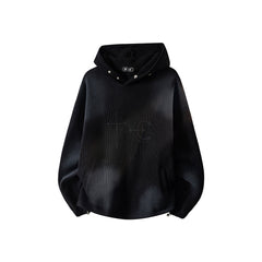 THUG CLUB Waffle‑Knit Rhinestone Hoodie