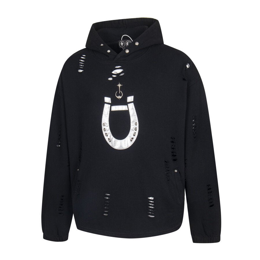 THUG CLUB Horseshoe Distressed Hoodie