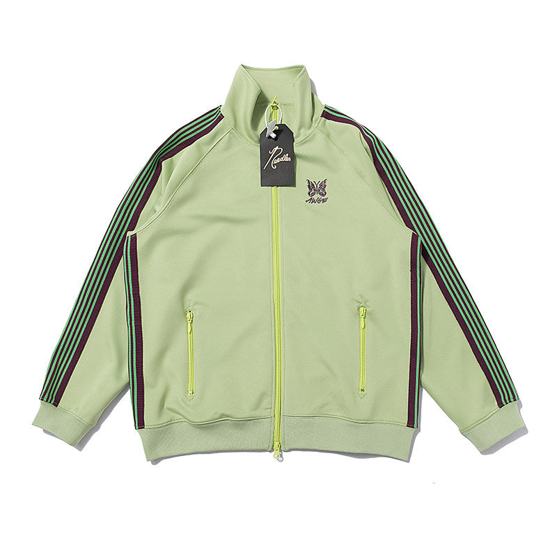 Needles Light‑Green Purple‑Stripe Track Jacket