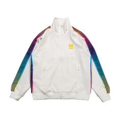 Needles White Rainbow‑Stripe Track Jacket