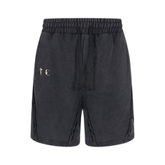 THUG CLUB Washed Metal‑Logo Sweat Shorts
