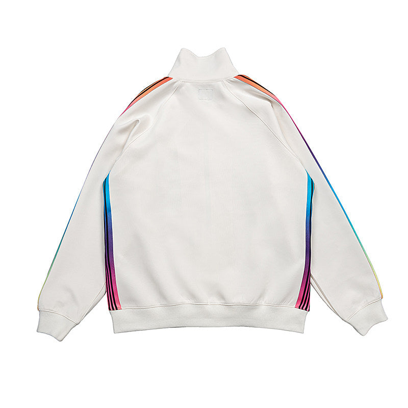 Needles White Rainbow‑Stripe Track Jacket