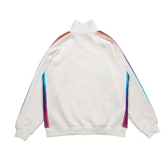 Needles White Rainbow‑Stripe Track Jacket