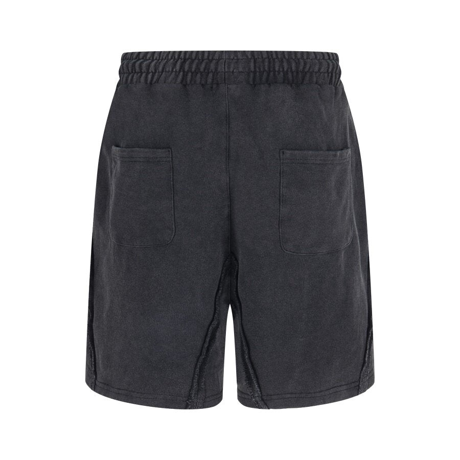 THUG CLUB Washed Metal‑Logo Sweat Shorts