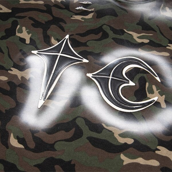 THUG CLUB Camo Spray‑Paint Hoodie