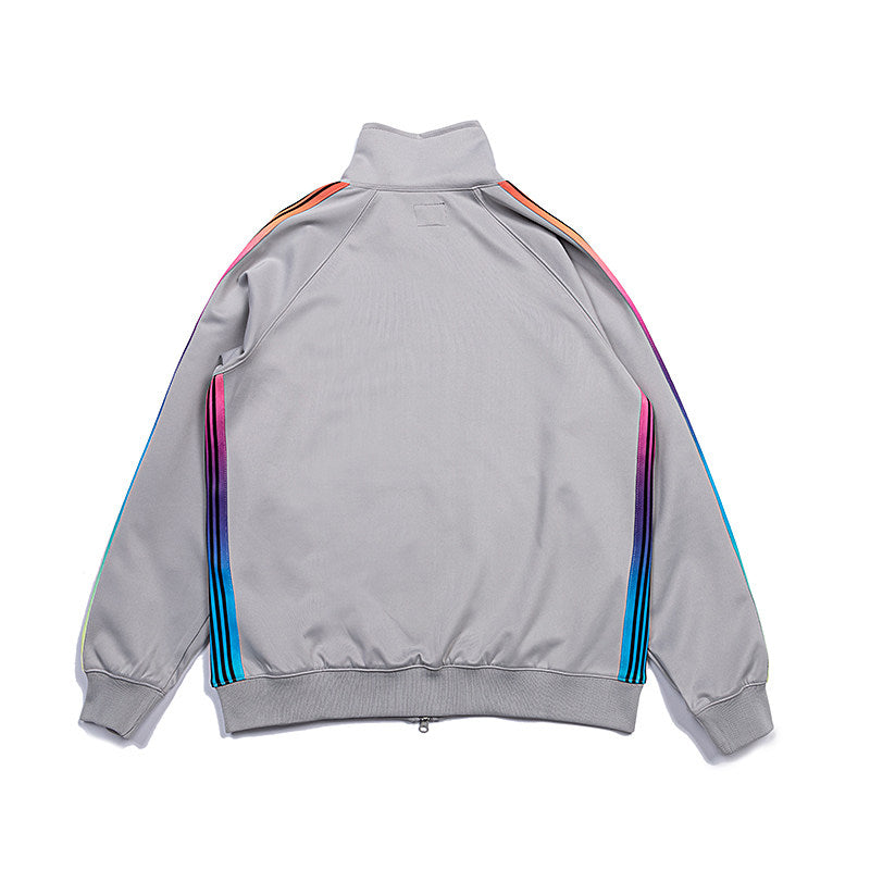 Needles Grey Rainbow‑Stripe Track Jacket