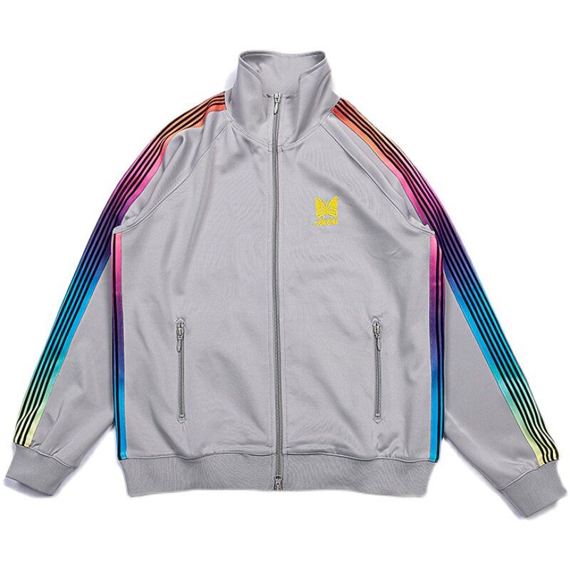 Needles Grey Rainbow‑Stripe Track Jacket