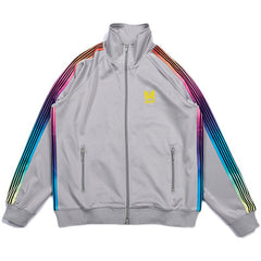 Needles Grey Rainbow‑Stripe Track Jacket