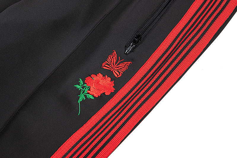 Needles Rose Butterfly Side‑Stripe Track Pants