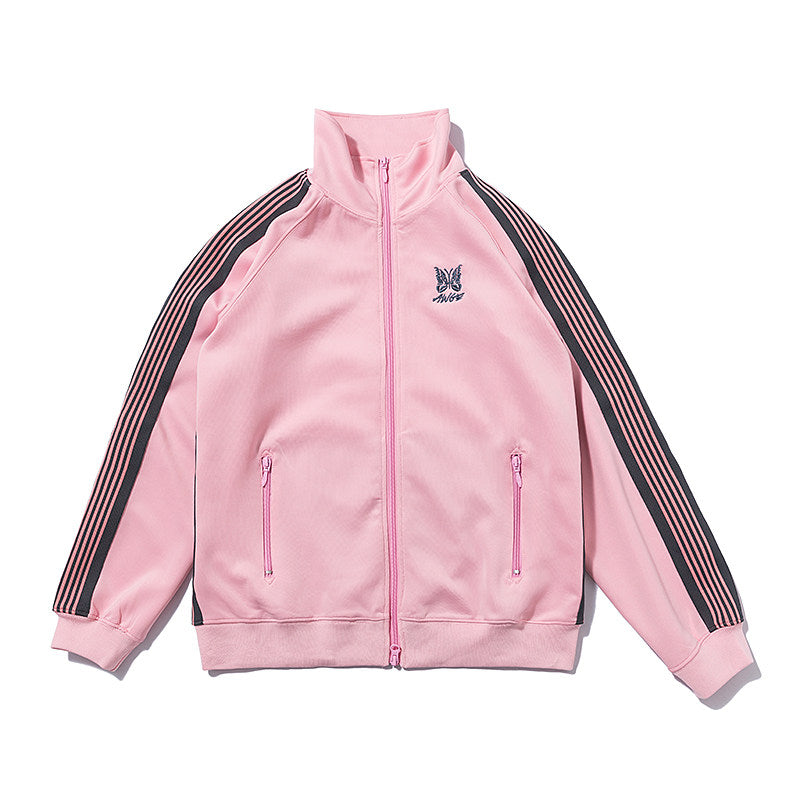 Needles Pink Black‑Stripe Track Jacket