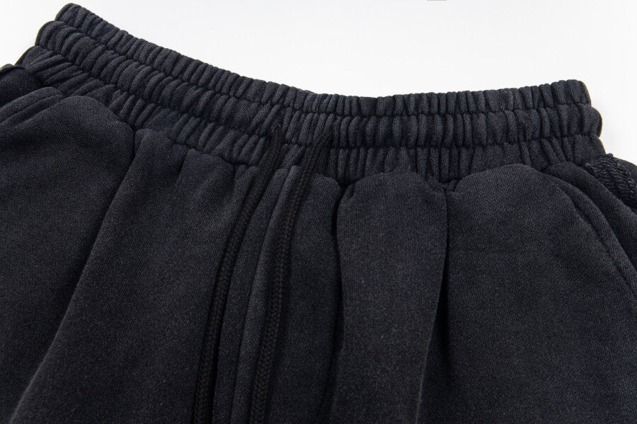 THUG CLUB Washed Metal‑Logo Sweat Shorts