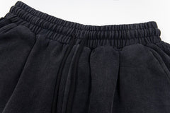 THUG CLUB Washed Metal‑Logo Sweat Shorts