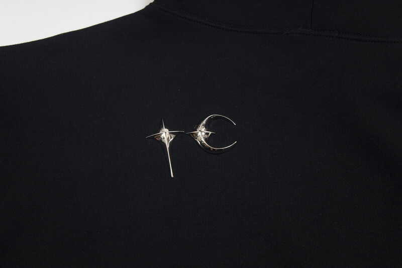 THUG CLUB Rivet‑Accent Logo Hoodie