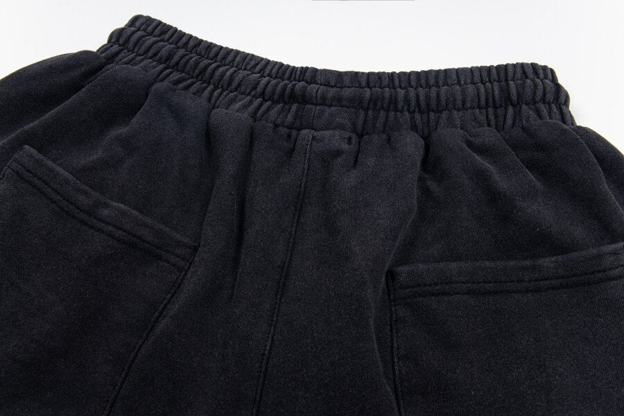 THUG CLUB Washed Metal‑Logo Sweat Shorts