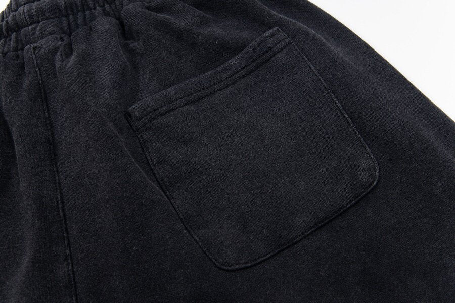 THUG CLUB Washed Metal‑Logo Sweat Shorts