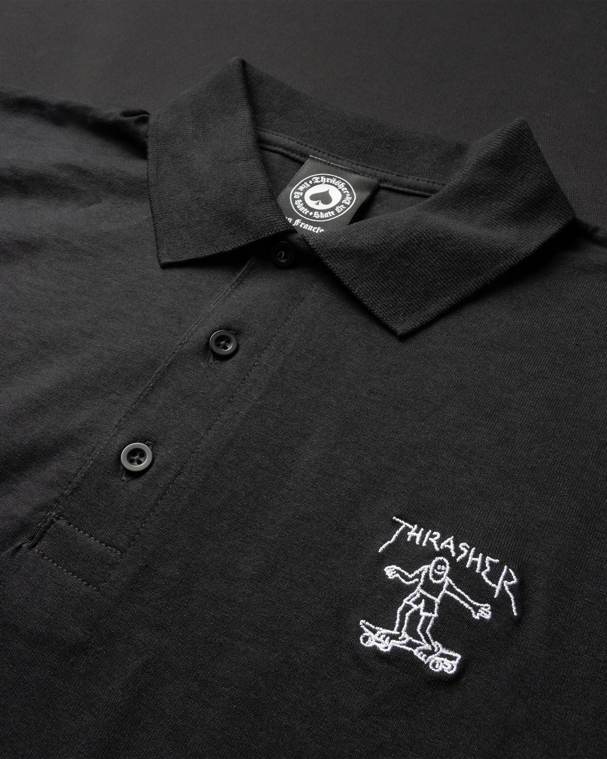 LITTLE GONZ EMBROIDERED - POLO - BLACK