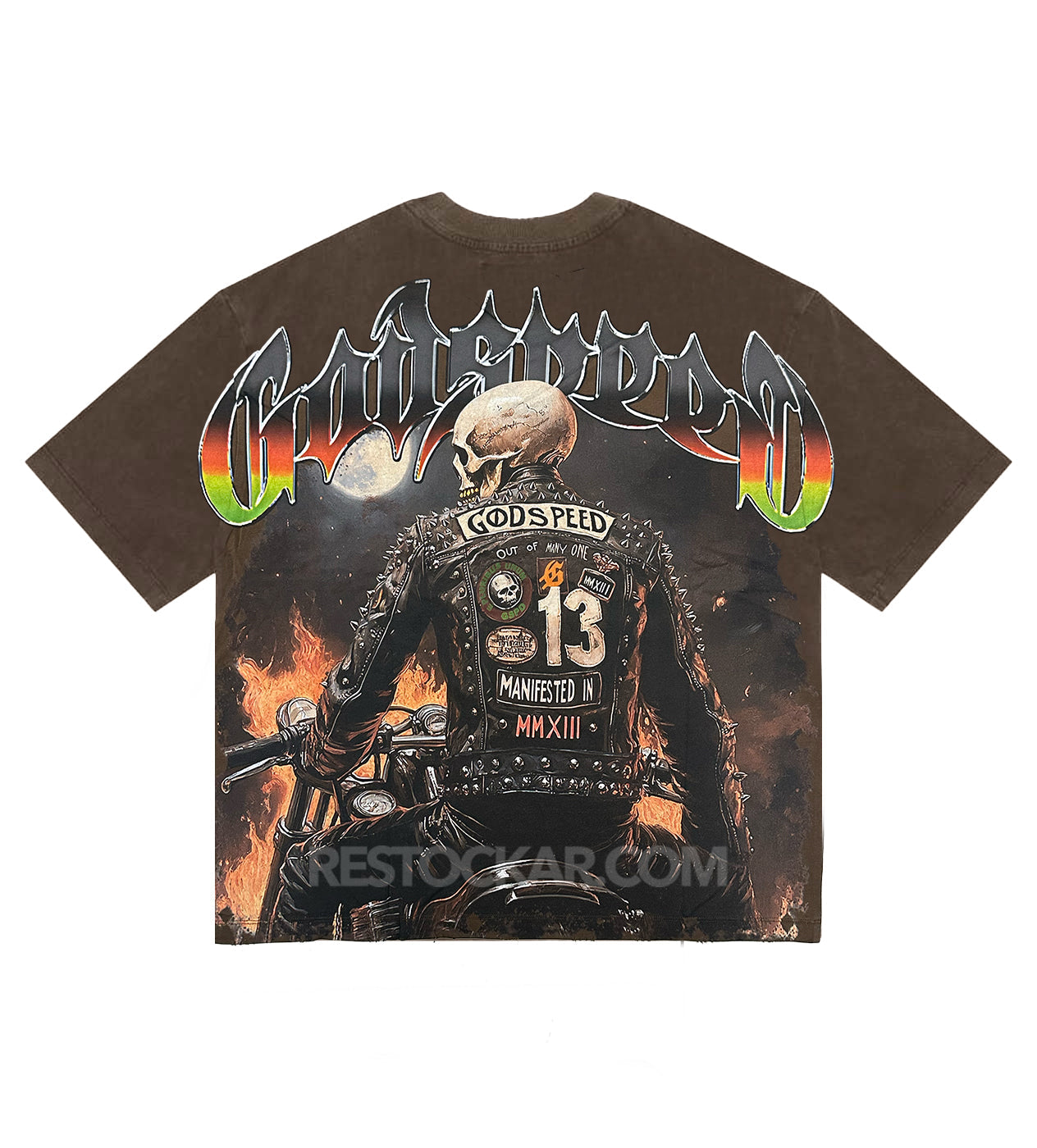 Godspeed Biker Nation Tee Mocha Brown