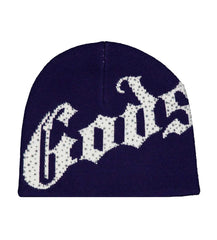 Godspeed Forever OG Logo Studded Beanie Navy/White