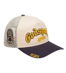 Godspeed Forever Trucker Hat Bone/Yellow/Navy