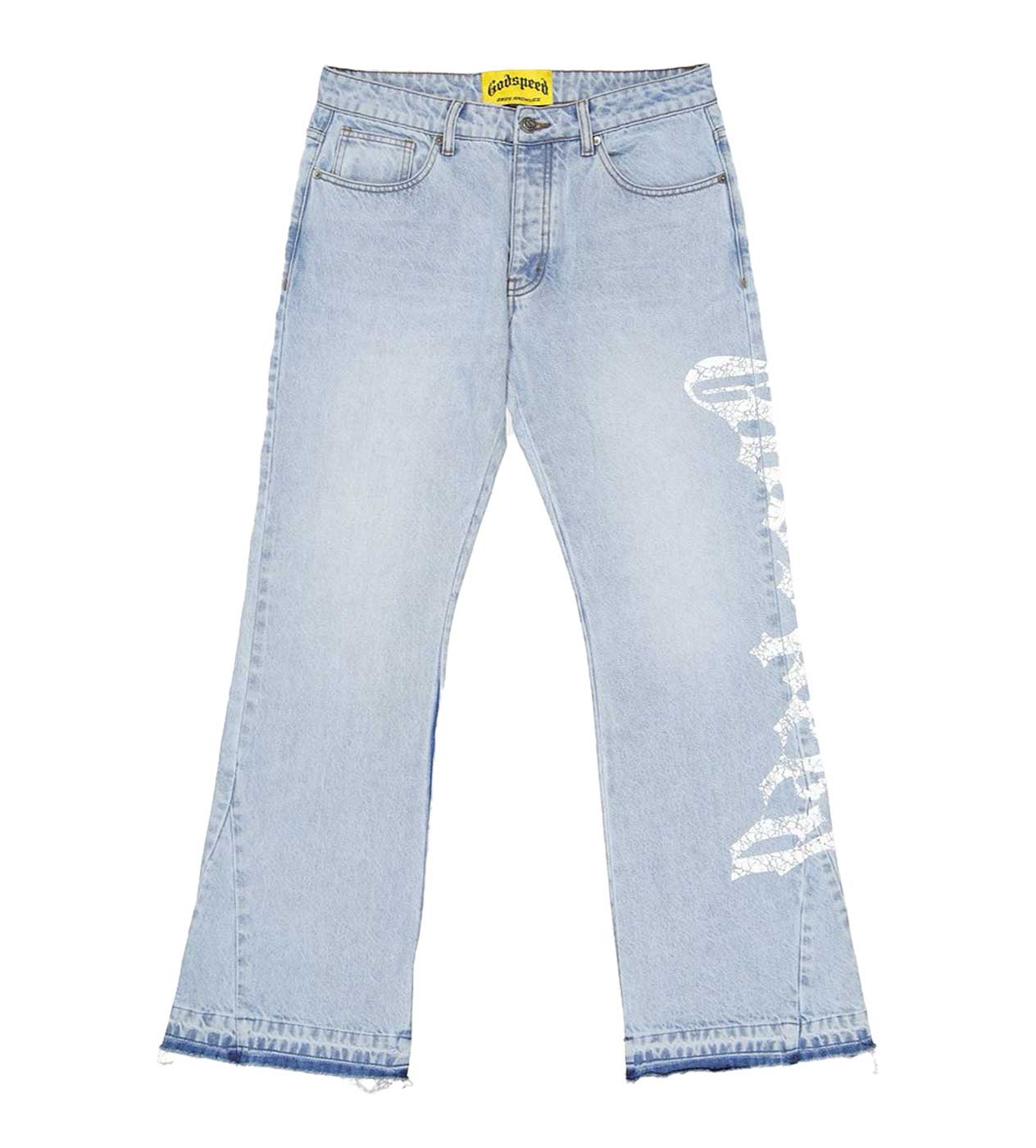 Godspeed OG Logo Flared Denim Printed Blue