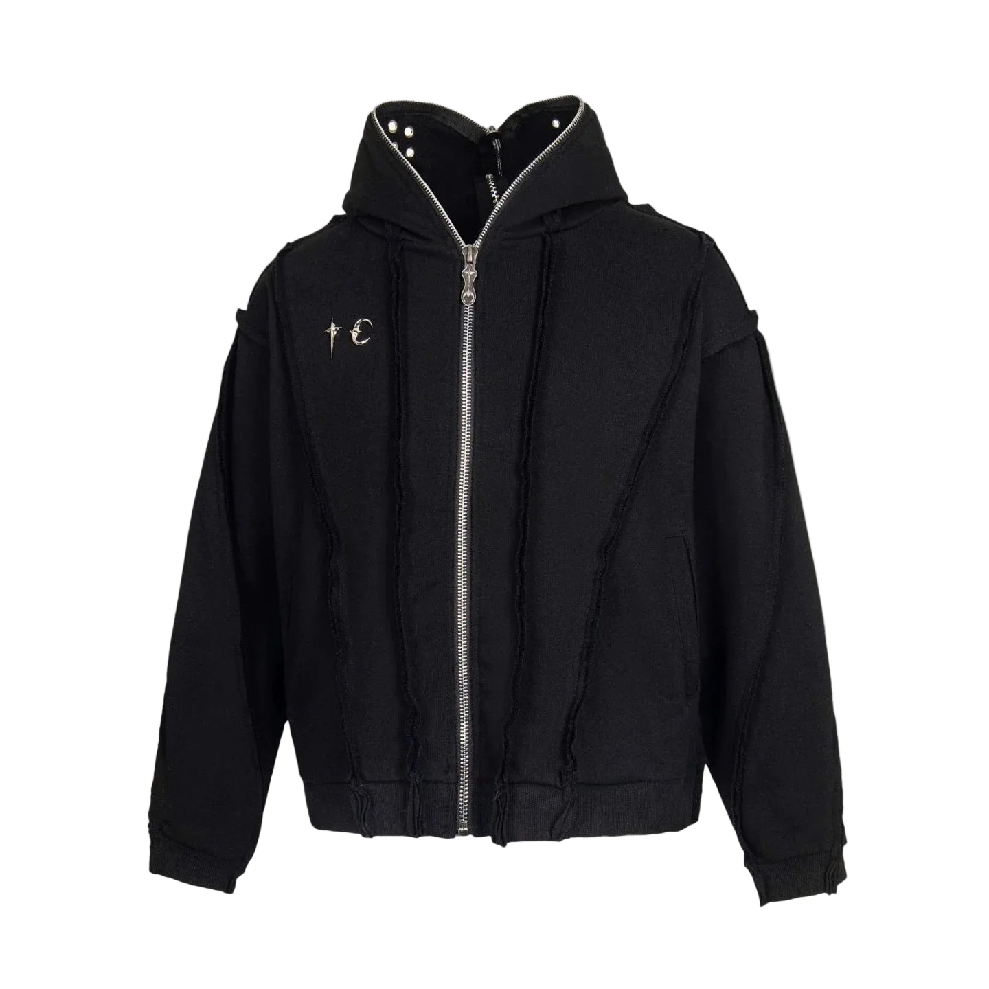 THUG CLUB washed hooded sweatshirt, wasteland style cardigan jacket, trendy brand loose hoodie