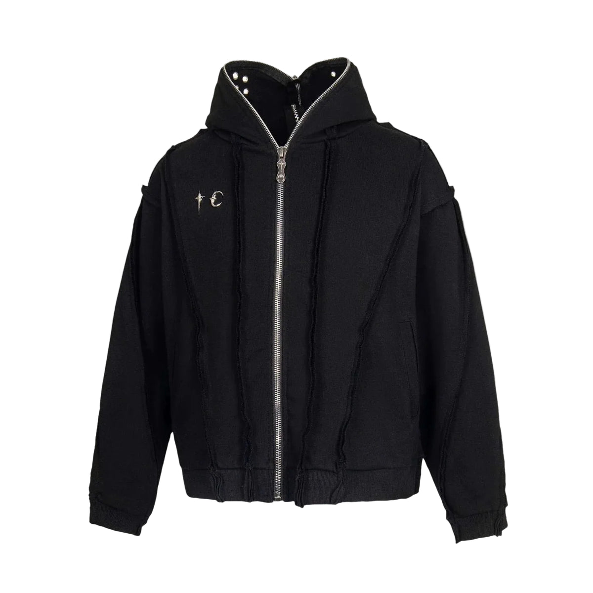 THUG CLUB washed hooded sweatshirt, wasteland style cardigan jacket, trendy brand loose hoodie