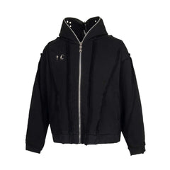 THUG CLUB washed hooded sweatshirt, wasteland style cardigan jacket, trendy brand loose hoodie