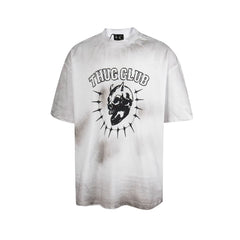 Thug Club Skull Barbed‑Wire Oversized Tee