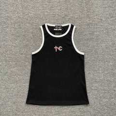 Thug Club American High Street Trendy Brand Summer Retro Contrast Letter Logo Embroidered Sleeveless Tank Top Sweatshirt Fog