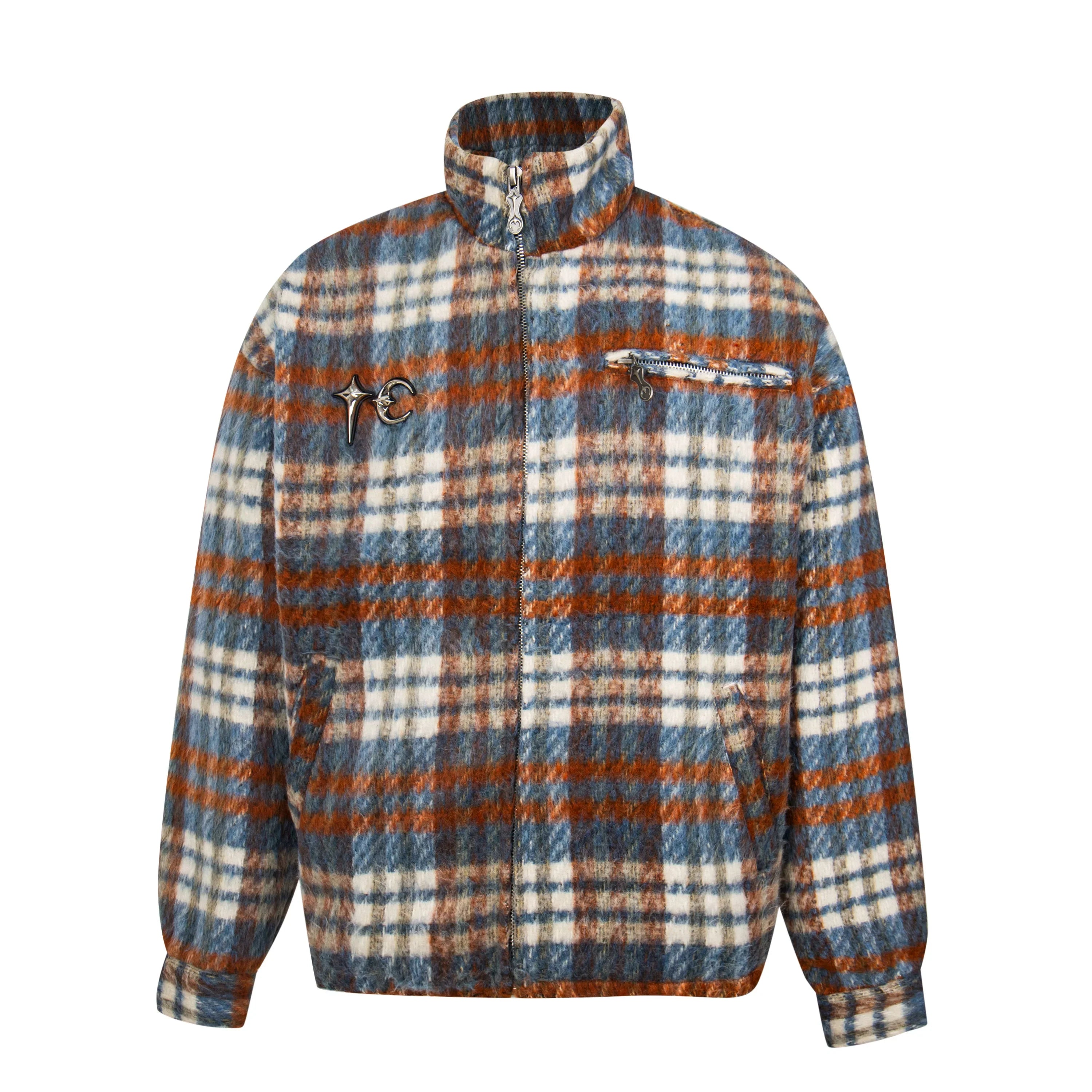 Thug Club Retro Plaid Fleece Zip Jacket