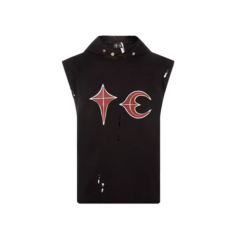 Thug Club Distressed Sleeveless Hooded Vest