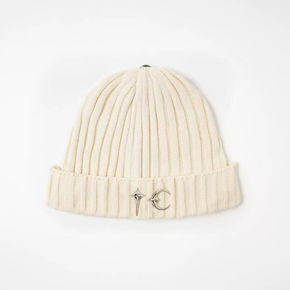 Spot Thug Club 25FW Metal Star and Moon Logo Knitted Wool Hat Cold Hat Autumn/Winter Hoodie for Men and Women