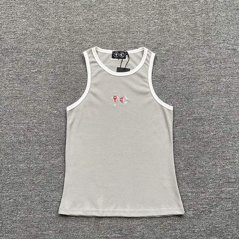 Thug Club American High Street Trendy Brand Summer Retro Contrast Letter Logo Embroidered Sleeveless Tank Top Sweatshirt Fog