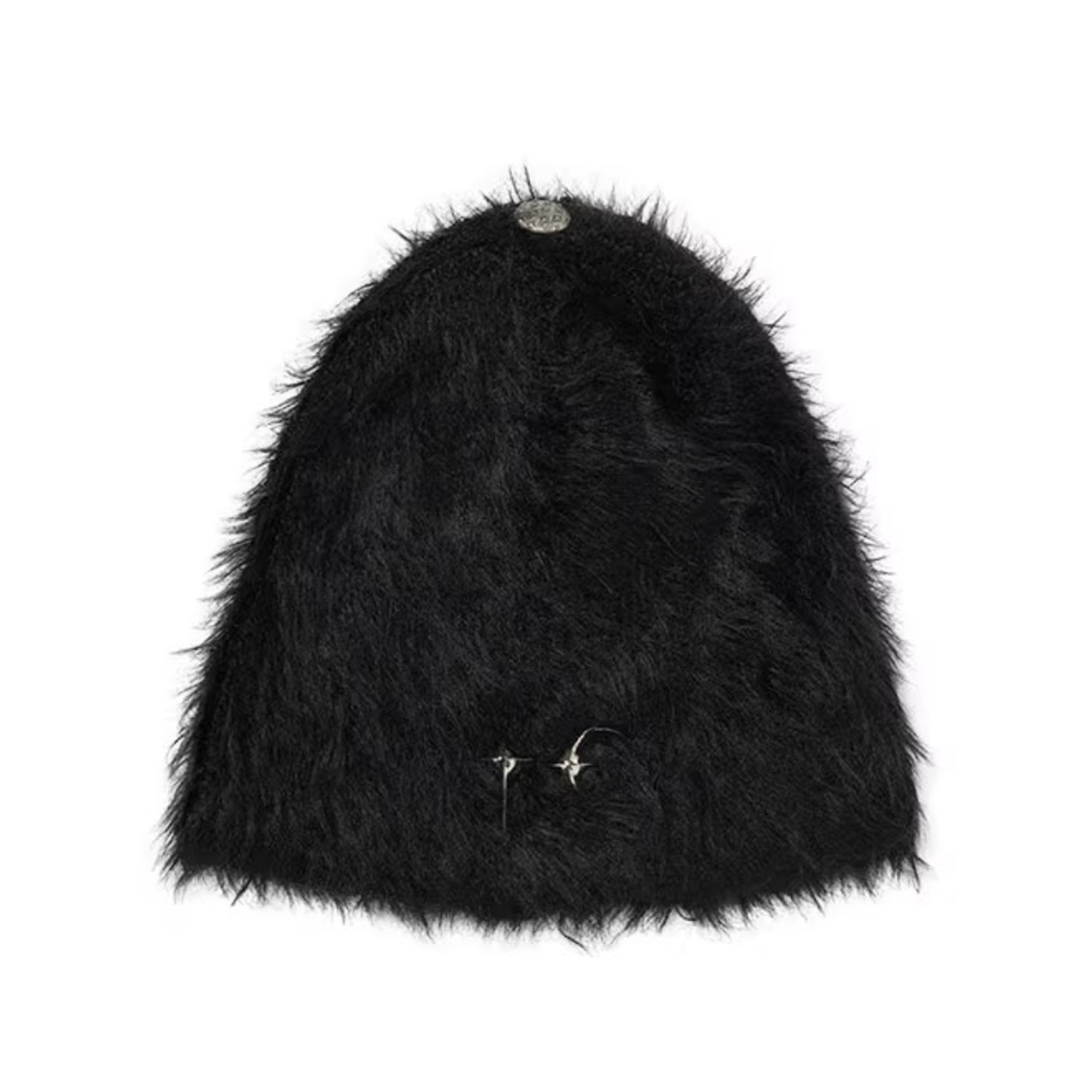 Thugclub Autumn/Winter Metal Star Moon Logo Hairy Knitted Plush Cold Hat 24FW