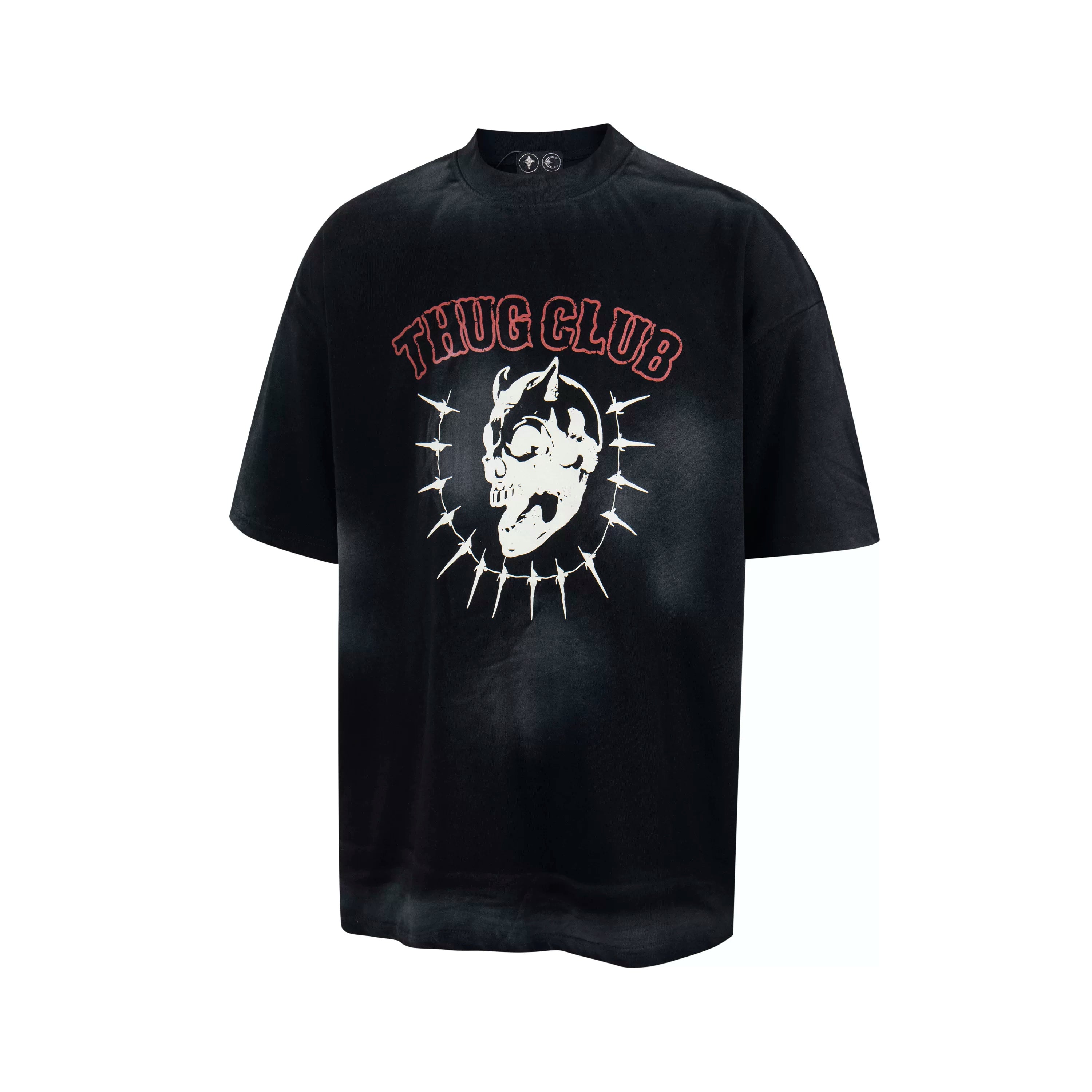 Thug Club Barbed‑Wire Skull Oversized Tee